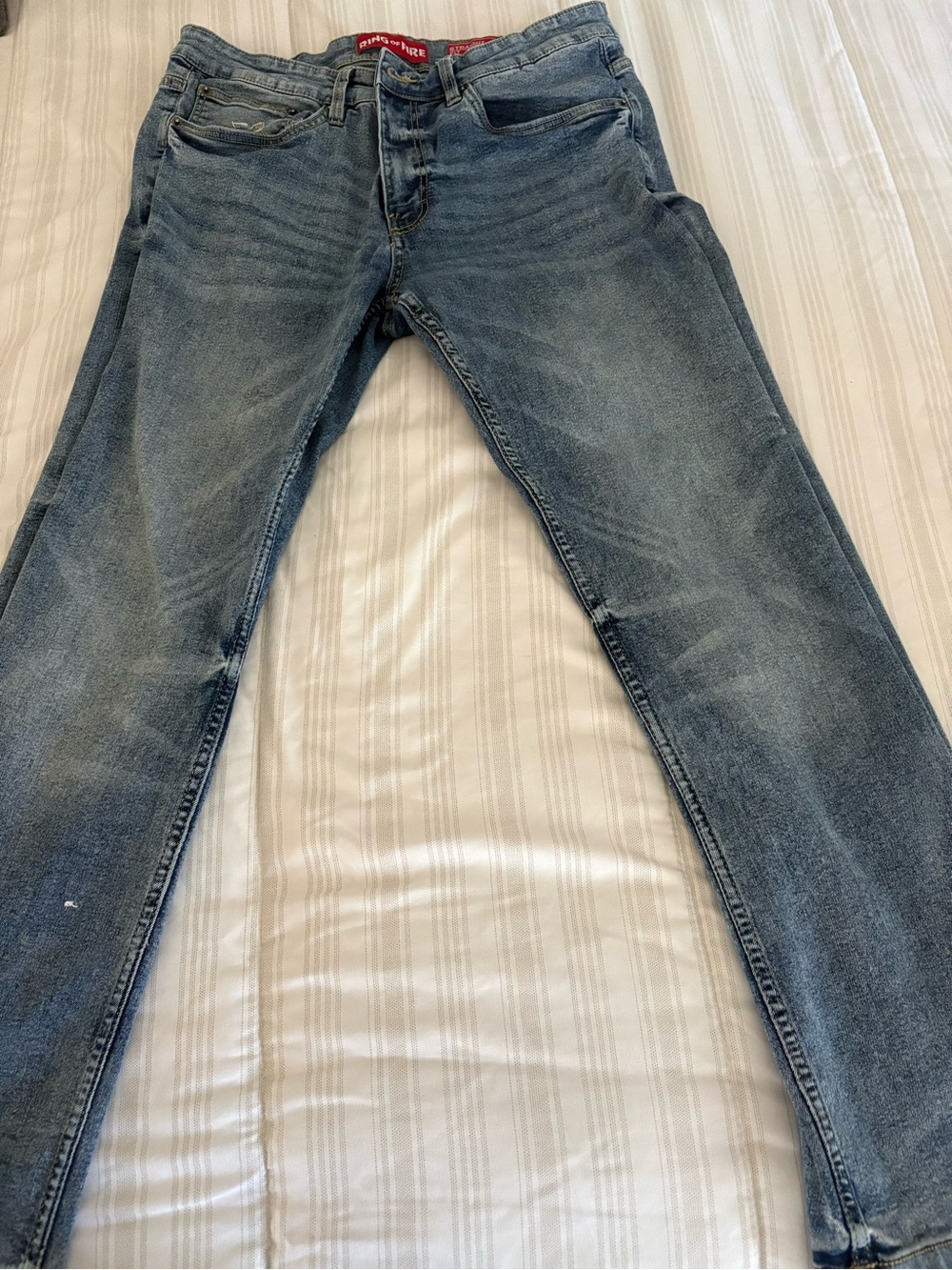 Ring of Fire Men's Slim Straight Jeans - Light Blue Wash